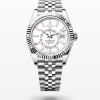 Sky Dweller White Dial 18K White Gold Bezel Steel Jubilee Men's Watch 326934