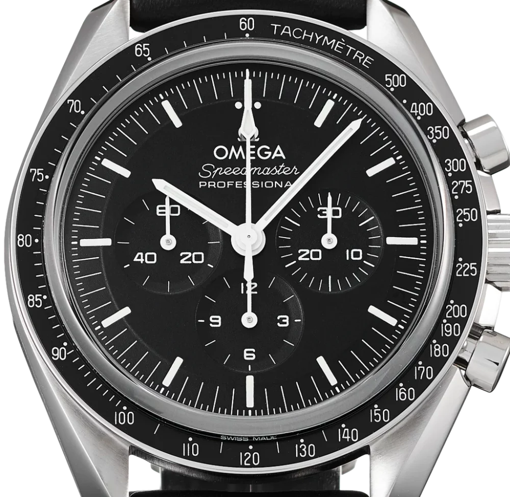 Omega Speedmaster Moonwatch Black Leather Strap 42mm 310.32.42.50.01.002