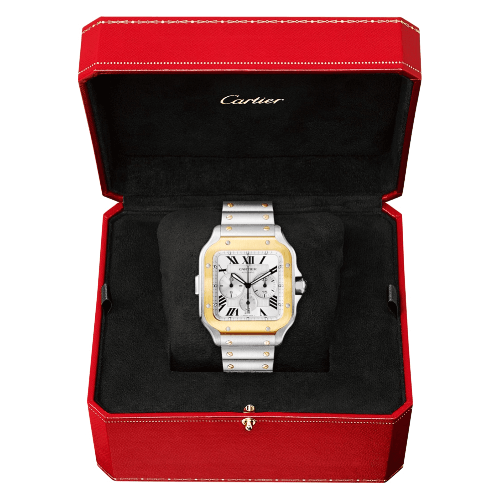 Santos de Cartier XL Chronograph Steel & 18ct Yellow Gold Watch