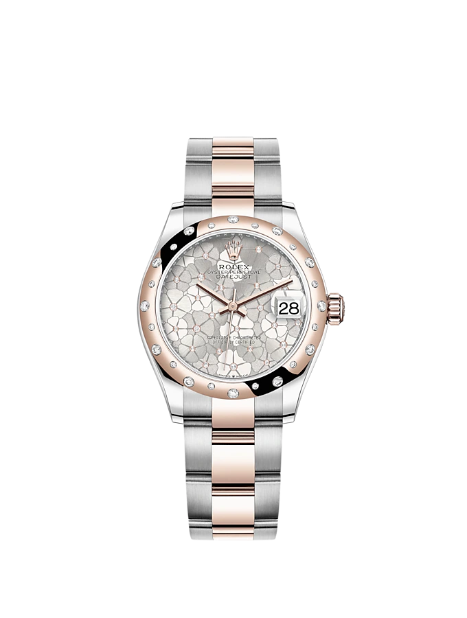 Rolex Datejust 31mm, Oystersteel and 18k Everose Gold with Diamonds, Ref# 278341rbr-0031