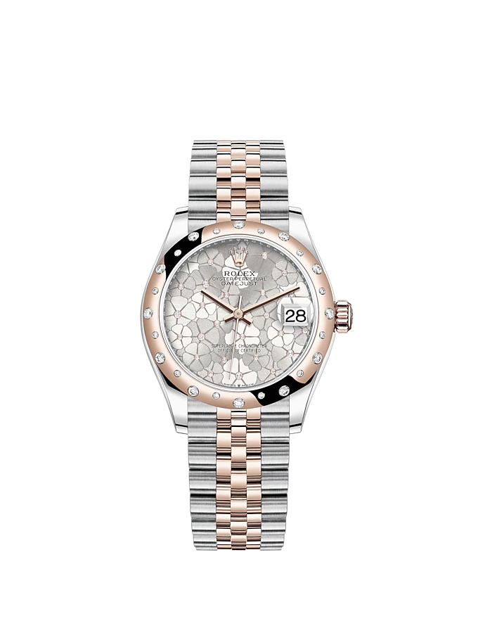 Rolex Datejust 31mm, Oystersteel and 18k Everose Gold with Diamonds, Ref# 278341rbr-0032