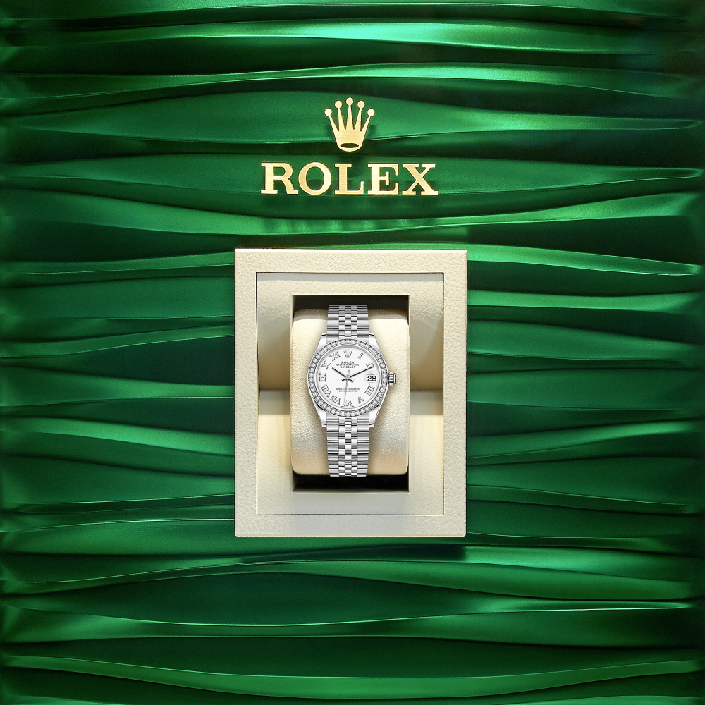 Rolex Datejust 31, Oystersteel, 18kt White Gold and diamonds, Ref# 278384RBR-0014