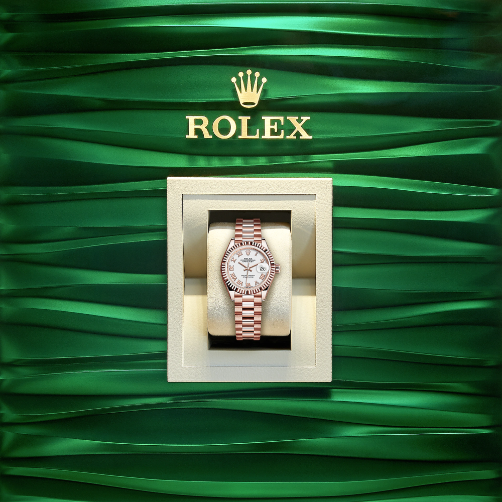 Rolex Lady-Datejust 28, 18k Everose Gold, Ref# 279175-0021