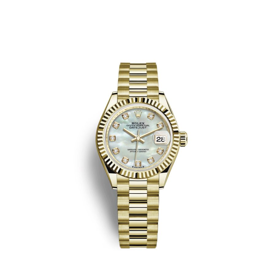 Rolex Lady-Datejust 28, 18k Yellow Gold, Ref# 279178-0025