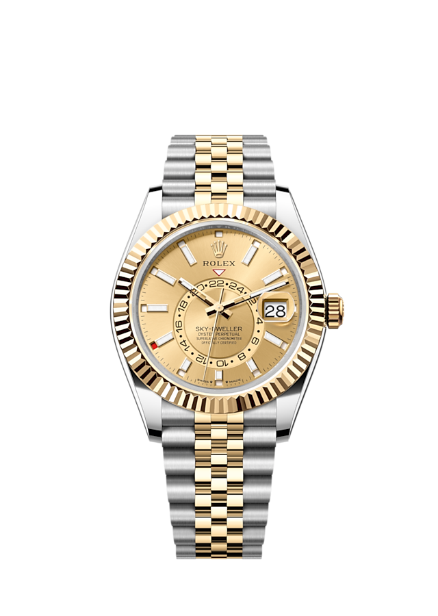 Rolex Sky-Dweller, 42mm, Oystersteel and 18k Yellow Gold, Champagne, Jubilee,Ref# 336933-0002