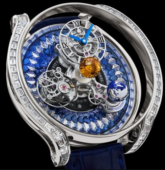 Jacob & Co. ASTRONOMIA SOLAR BAGUETTE SAPPHIRE 3D Watch Replica AS800.30.AA.UA.ABALA Jacob and Co Watch Price