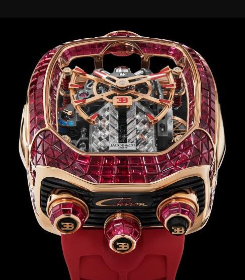 Jacob & Co. BUGATTI CHIRON TOURBILLON BAGUETTE RUBY Watch Replica BU800.40.BR.UA.ABRUA Jacob and Co Watch Price