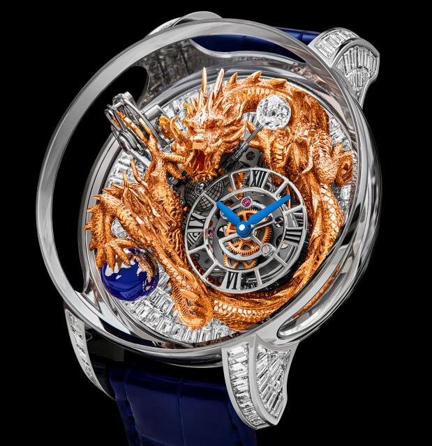 Jacob & Co. ASTRONOMIA ART DRAGON WHITE GOLD BAGUETTE Watch Replica AT812.30.DR.UA.ABALA Jacob and Co Watch Price