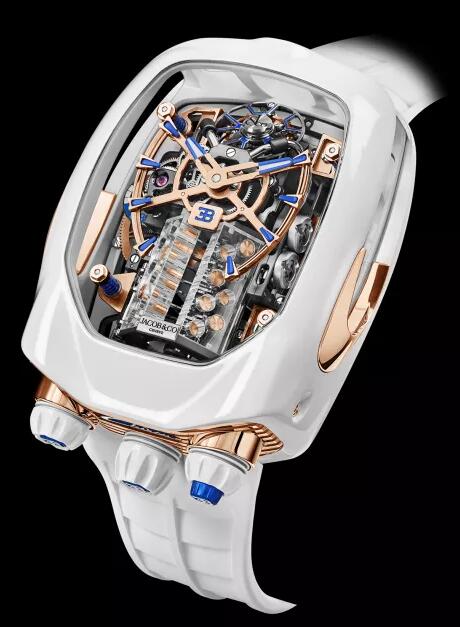 Jacob & Co. BUGATTI CHIRON ROSE GOLD & WHITE CERAMIC COATING Watch Replica BU220.27.AC.UA.ABRUA Jacob and Co Watch Price