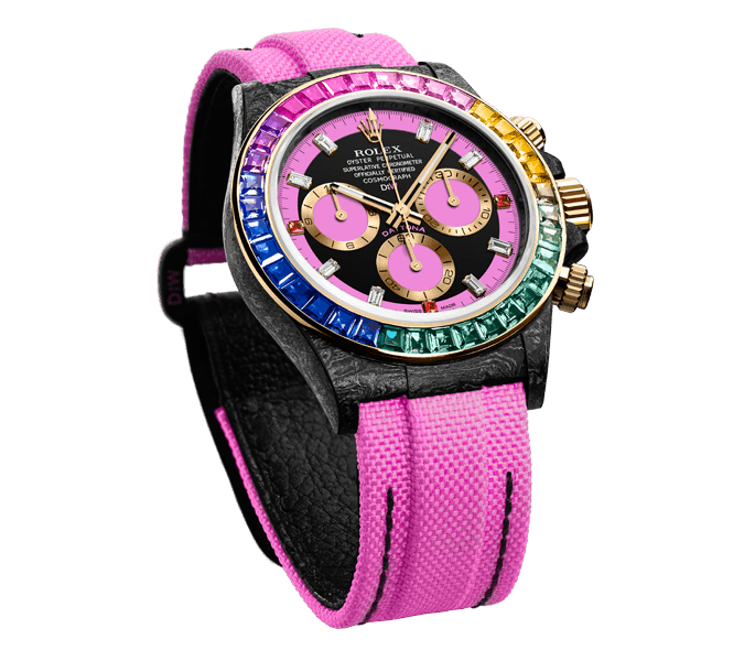 ROLEX Diw Daytona carbon rainbow pink 40mm carbon