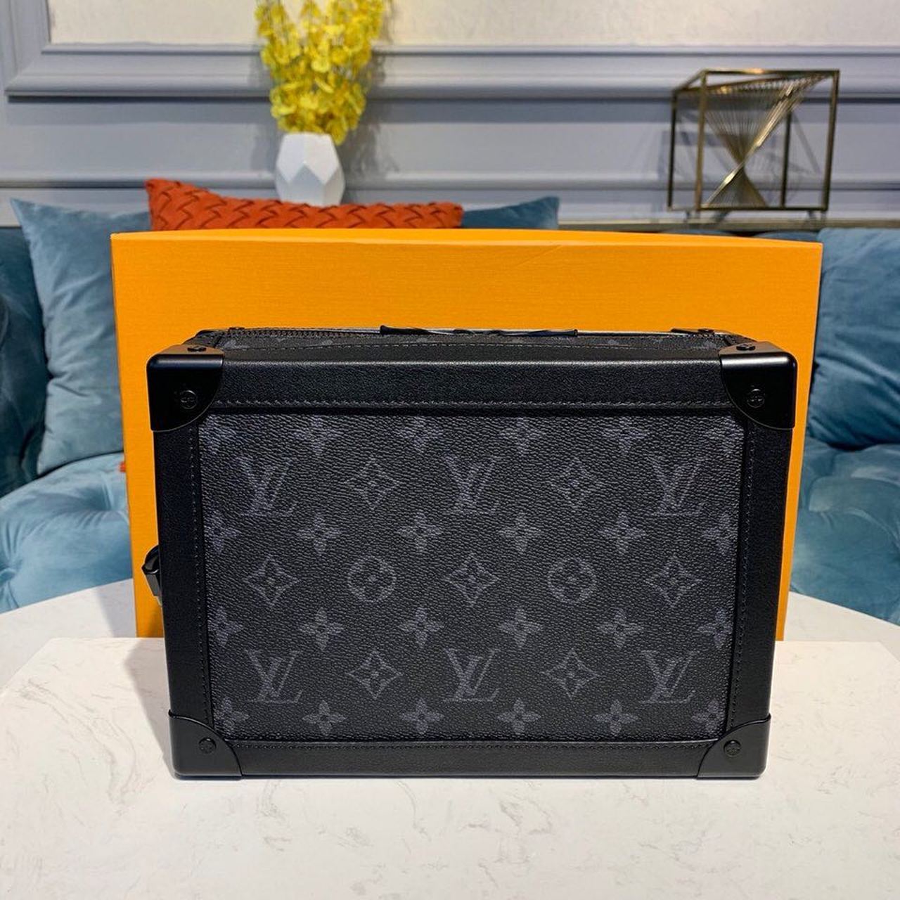 Louis Vuitton Soft Trunk Monogram Eclipse Canvas For Men, Men's Bags 9.8in/25cm LV M44730 - Crozus