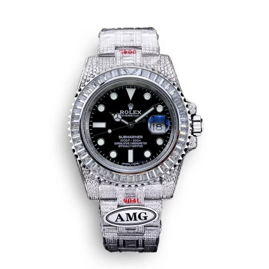 Rolex Submariner Iced Out Ref.116610LN 40mm Clear Diamond Bezel