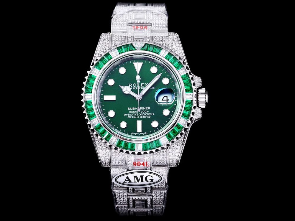 Rolex Submariner Iced Out Ref.116610LV 40mm Green Dial Green Bezel