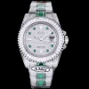 Rolex Submariner Iced Out Ref.116610LN 40mm White Bezel Green Markers