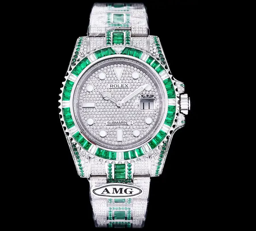 Rolex Submariner Iced Out Ref.116610LN 40mm Green-White Bezel