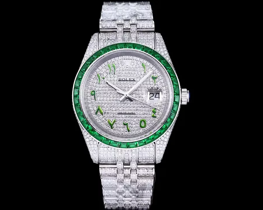 Rolex Datejust Ref.126300 41mm Dial Arabic Bezel Green