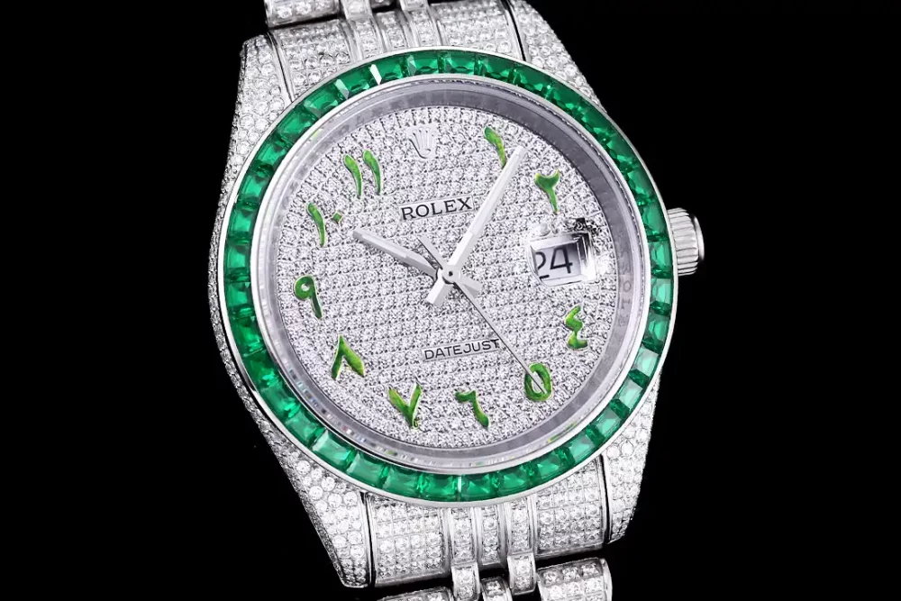 Rolex Datejust Ref.126300 41mm Dial Arabic Bezel Green