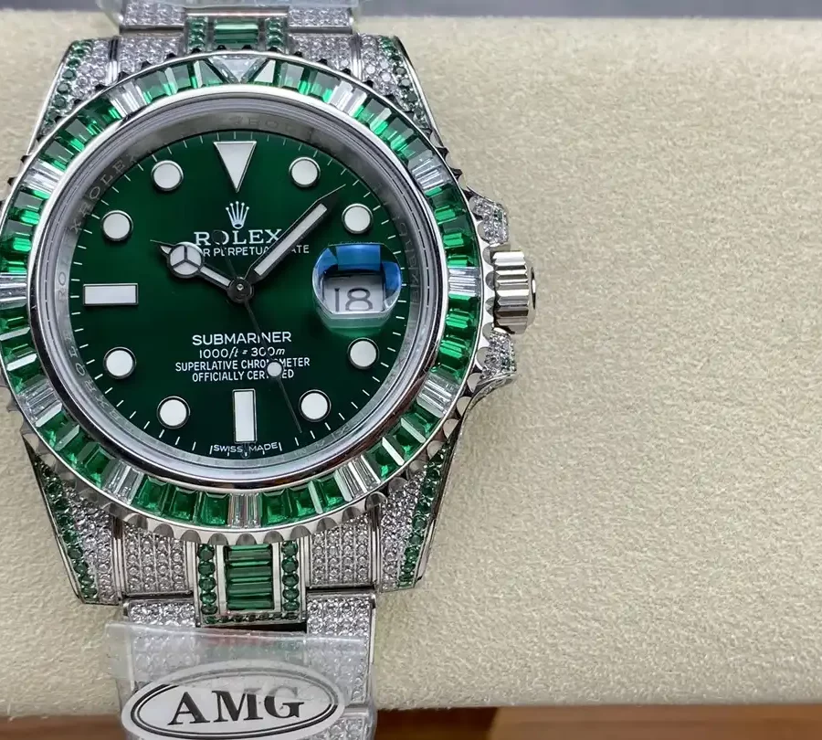 Rolex Submariner Iced Out Ref.116610LV Green Dial Green Bezel