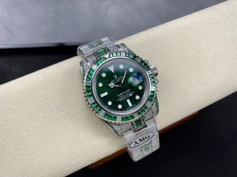 Rolex Submariner Iced Out Ref.116610LV Green Dial Green Bezel