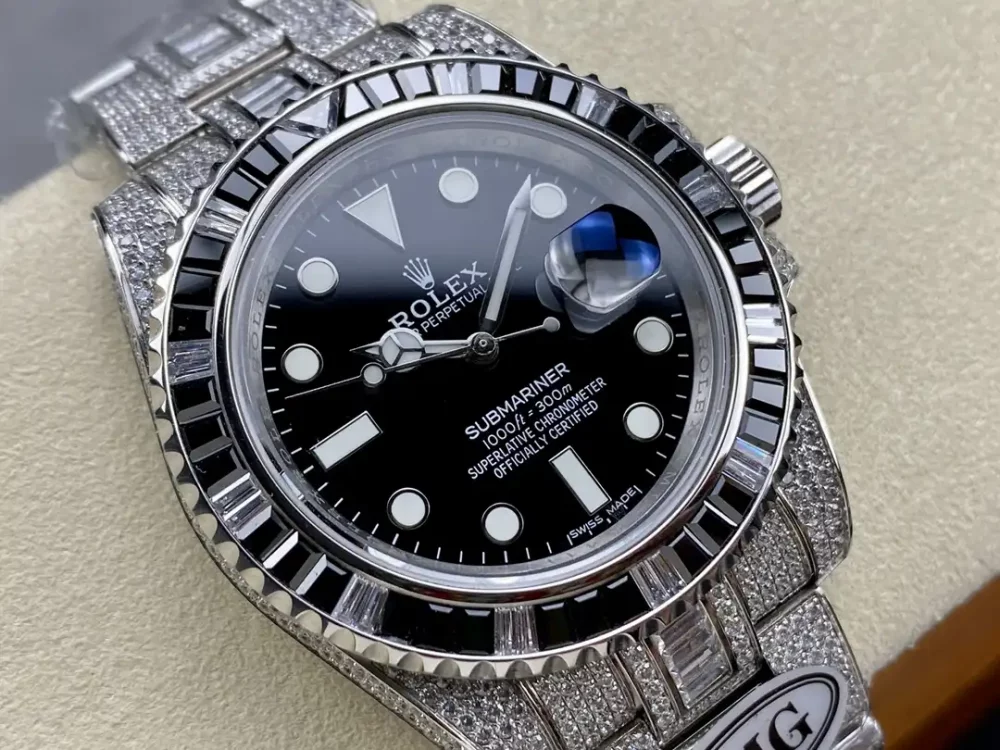 Rolex Submariner Iced Out Ref.116610LN 40mm Black Diamond Bezel