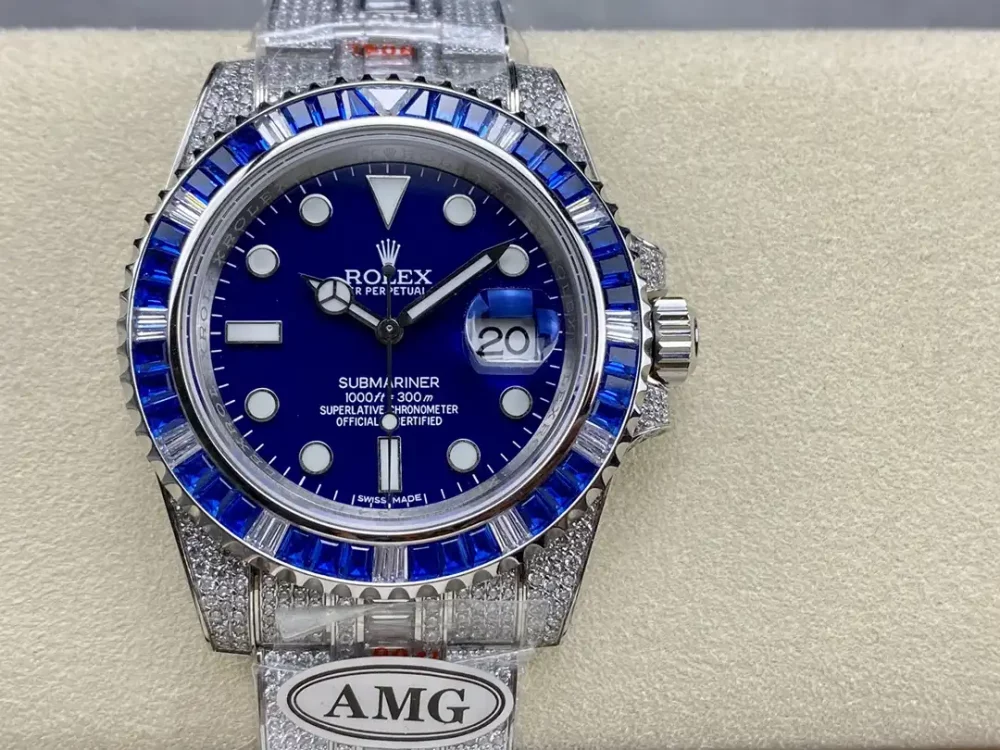 Rolex Submariner Iced Out Ref.116619LB Blue Dial Blue Bezel