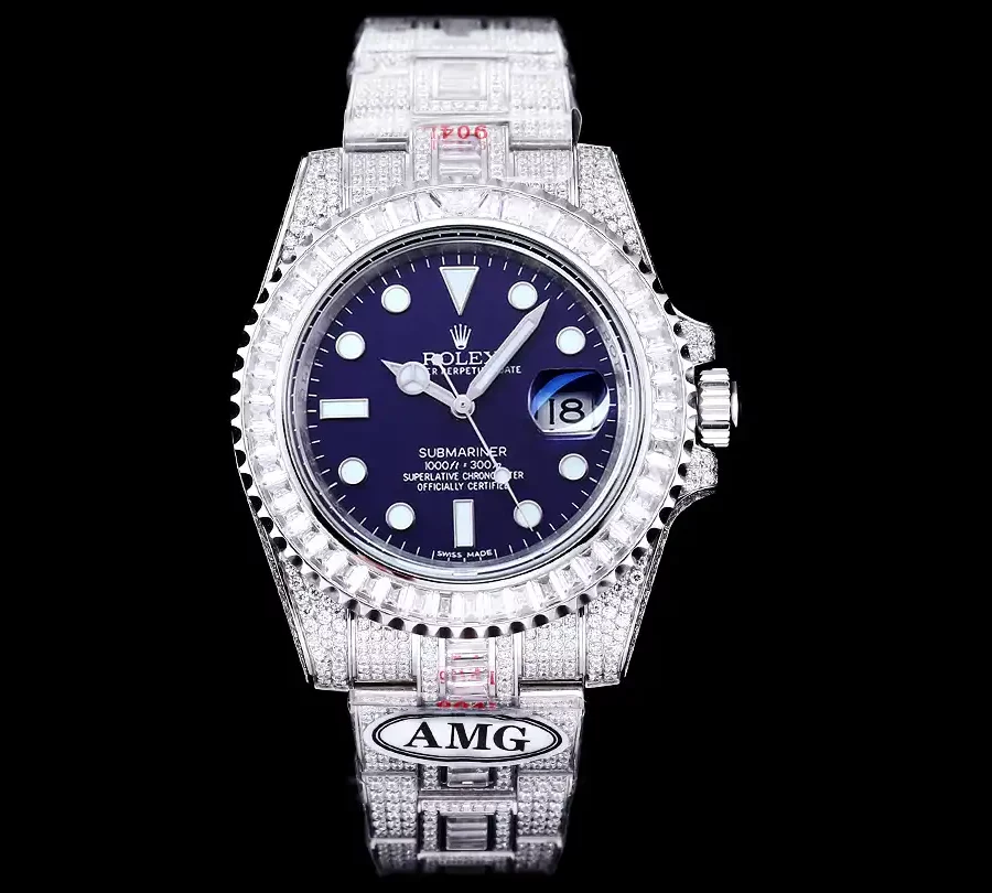 Rolex Submariner Iced Out Ref.116619LB Clear Diamonds Bezel