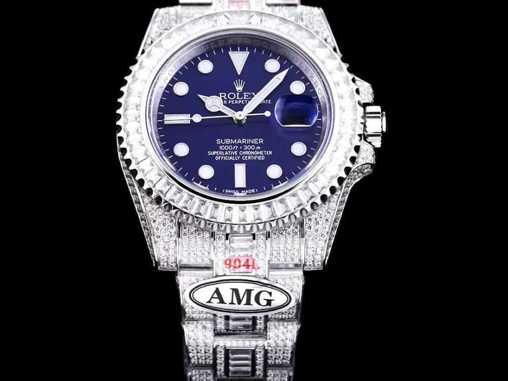 Rolex Submariner Iced Out Ref.116619LB Clear Diamonds Bezel