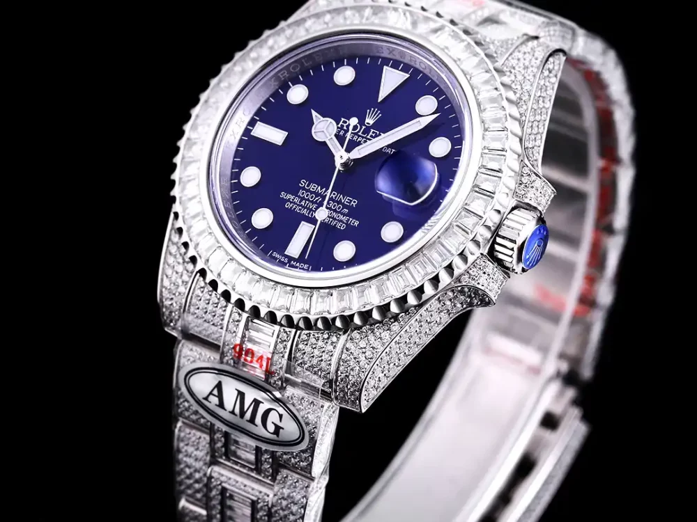 Rolex Submariner Iced Out Ref.116619LB Clear Diamonds Bezel