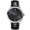 Portofino 40mm Black Sunray Dial Men's Leather Strap Watch