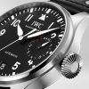 Big Pilot's 46mm Black Dial Men's Leather Strap Watch