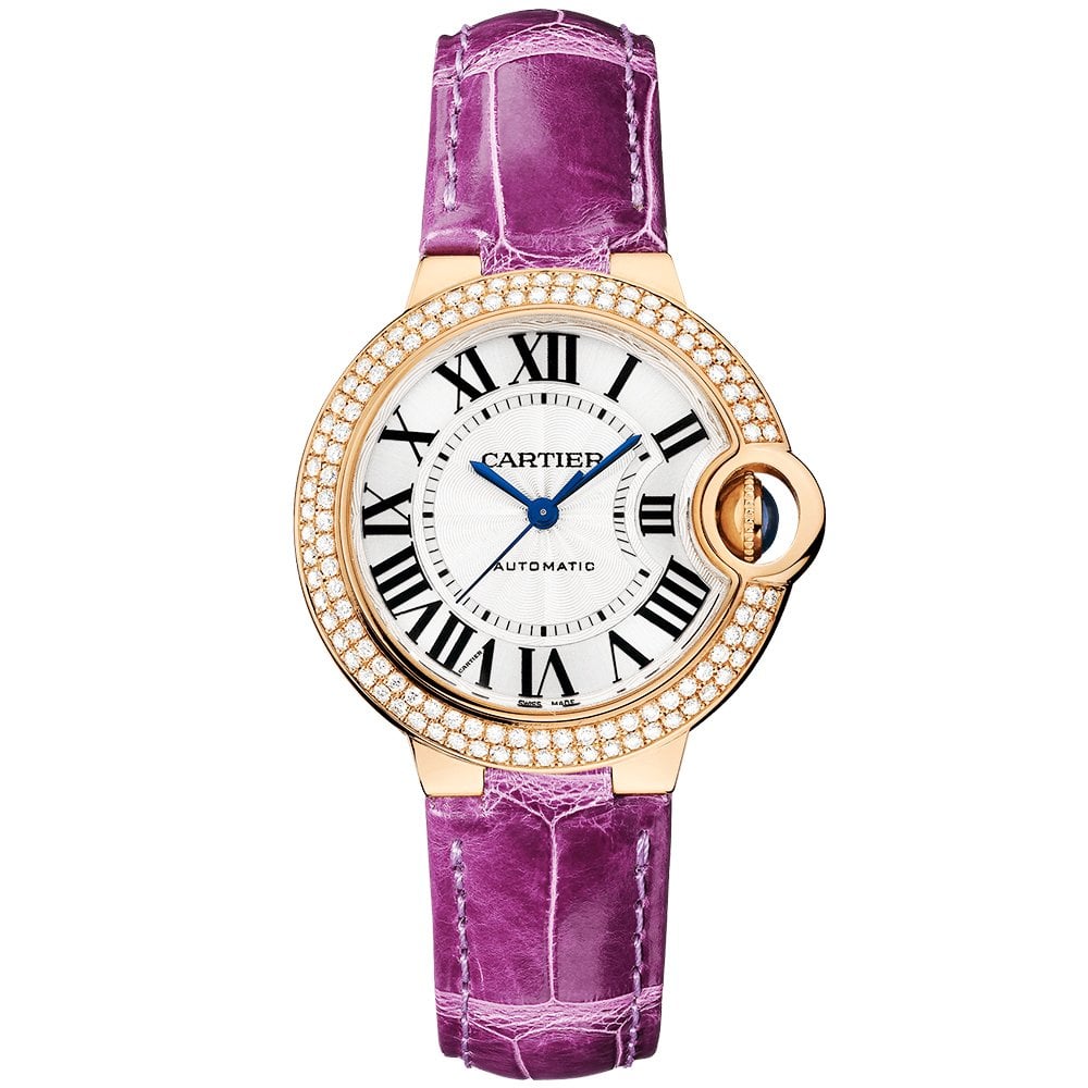 Ballon Bleu de Cartier 33mm 18ct Pink Gold Diamond Set Strap Watch