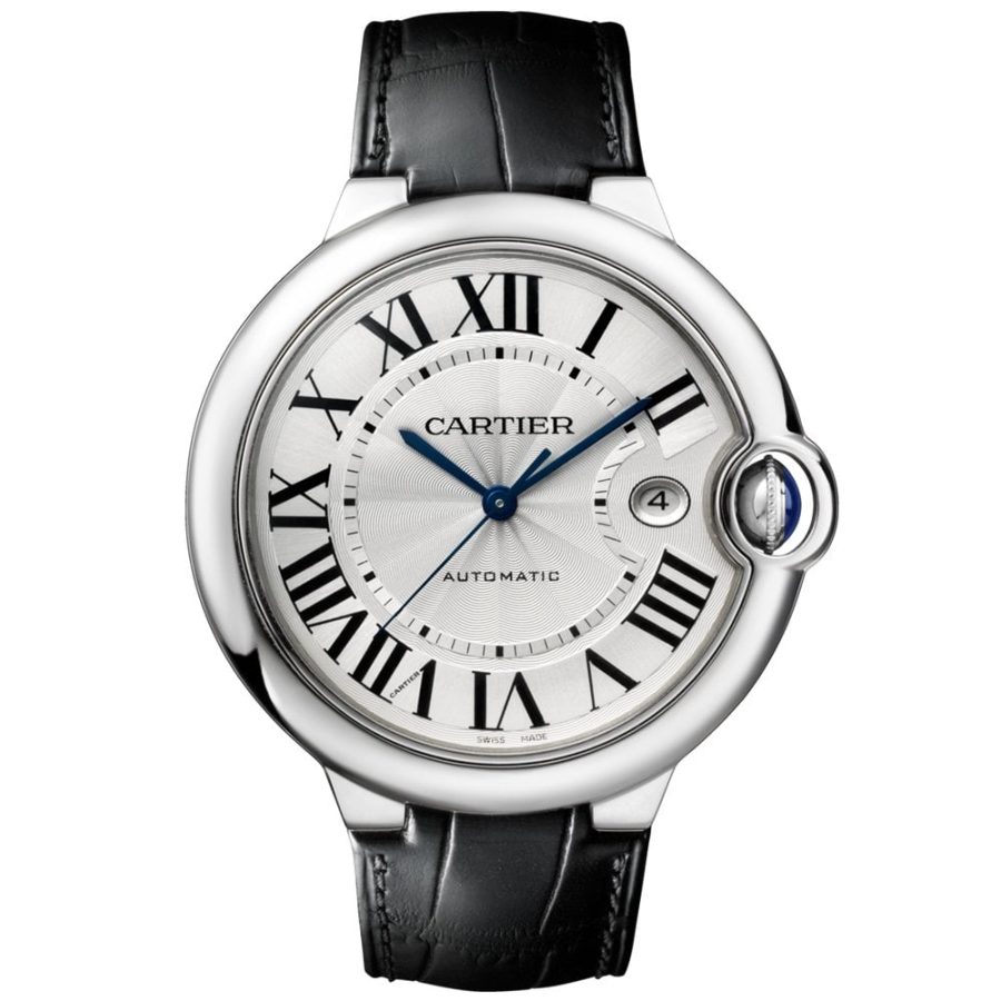 Ballon Bleu 42mm Silver Dial Men's Automatic Leather Strap Watch