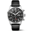 Pilot's 43mm Black Dial Chronograph Leather Strap Watch