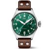 Big Pilot's 46mm Green Dial Men's Leather Strap Watch