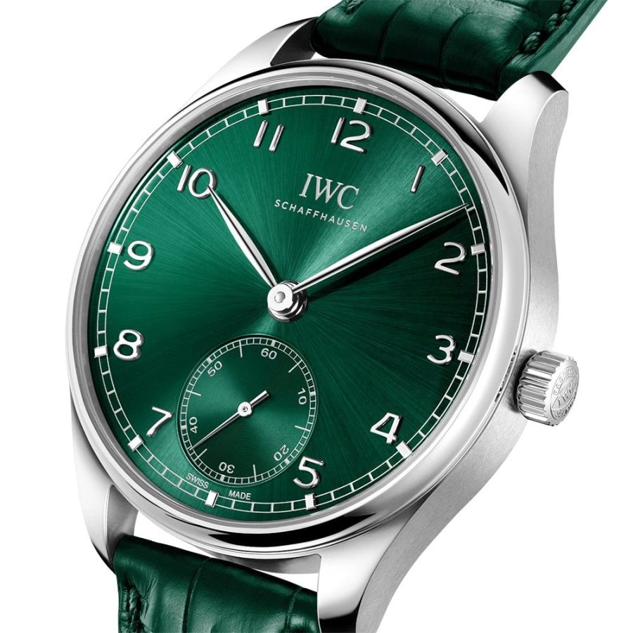 Portugieser 40mm Green Dial Men's Automatic Leather Strap Watch