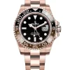 Rolex GMT-Master II 40mm Root Beer Black Dial Oyster Bracelet 18k Rose Gold Watch 126715chnr-0001