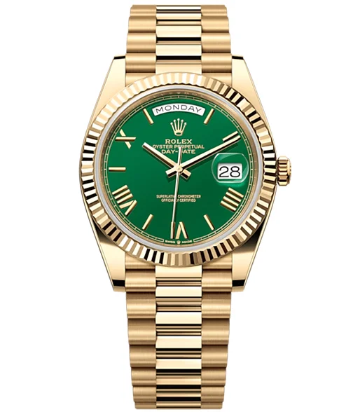 The Rolex Day-Date 40 With Green Lacquered Dial 228238