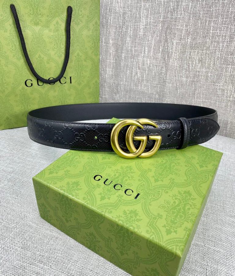 Gucci Signature Belt Black For Women, Women Belt - Crozus