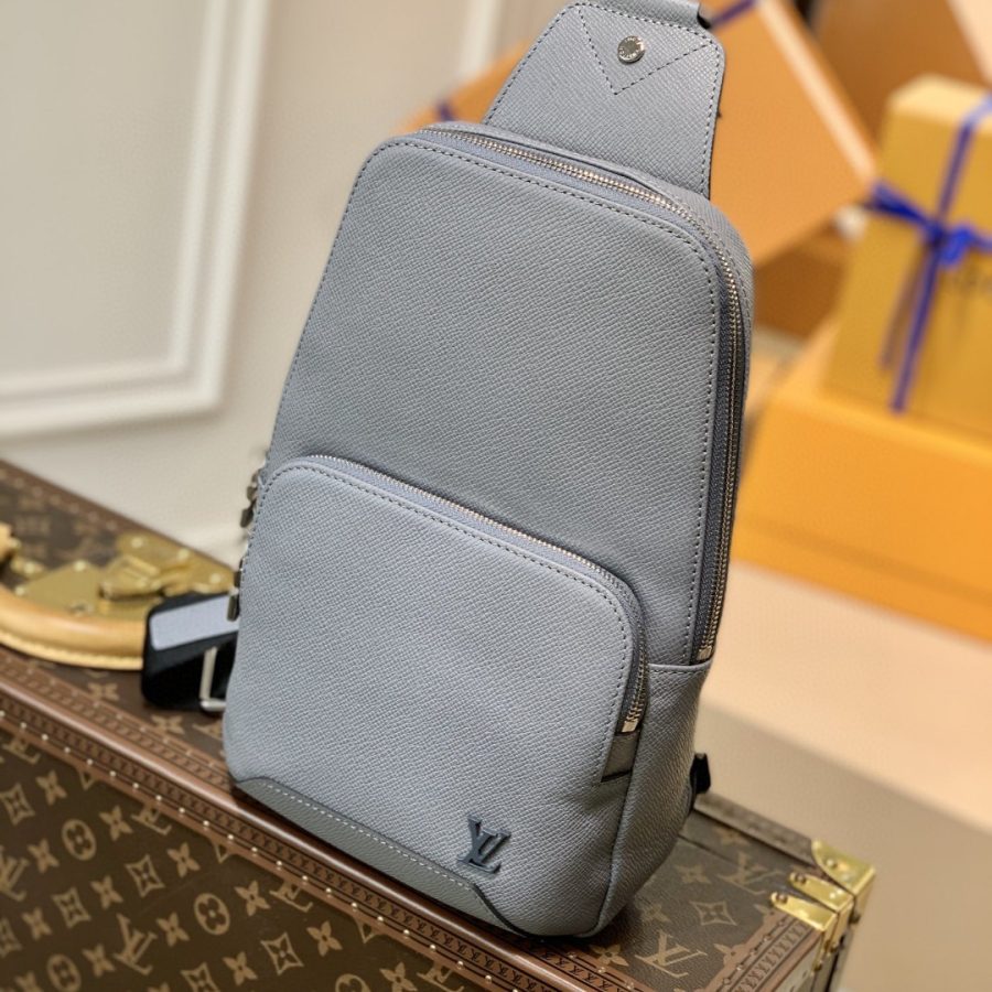 Louis Vuitton Avenue Sling Bag Taiga Grey For Men, Men's Bags, Crossbody Bags 12.2in/31cm LV M30801 - Crozus