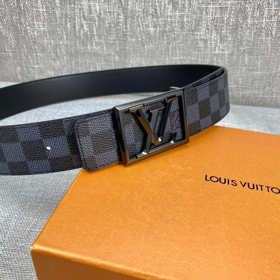 Louis Vuitton Pyramide Frame Reversible LV Belt Damier Eclipse Black hardware LV Women Belt - Crozus