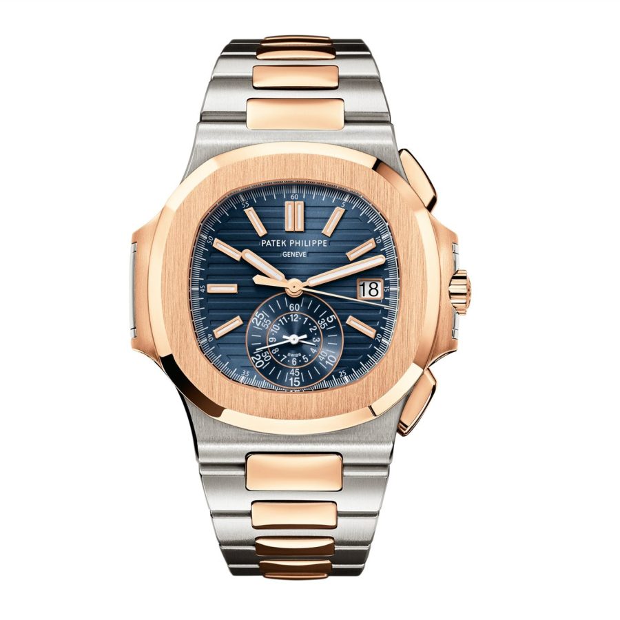 Patek Philippe Nautilus Flyback Chronograph, Date Watch, 18k Rose Gold and Stainless Steel, 40,5 mm, Ref# 5980/1AR-001