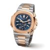 Patek Philippe Nautilus Flyback Chronograph, Date Watch, 18k Rose Gold and Stainless Steel, 40,5 mm, Ref# 5980/1AR-001