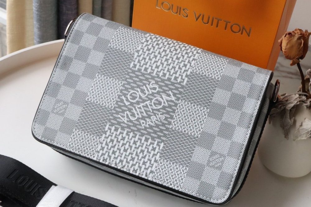 Louis Vuitton Studio Messenger Damier Graphite Plaster For Men, Men's Bags, Shoulder And Crossbody Bags 9.3in/25.3cm LV N50014 - Crozus