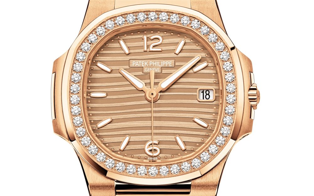 Patek Philippe Nautilus Quartz Diamond Ladies Watch, 18k Rose Gold, 32mm, Ref# 7010R-012