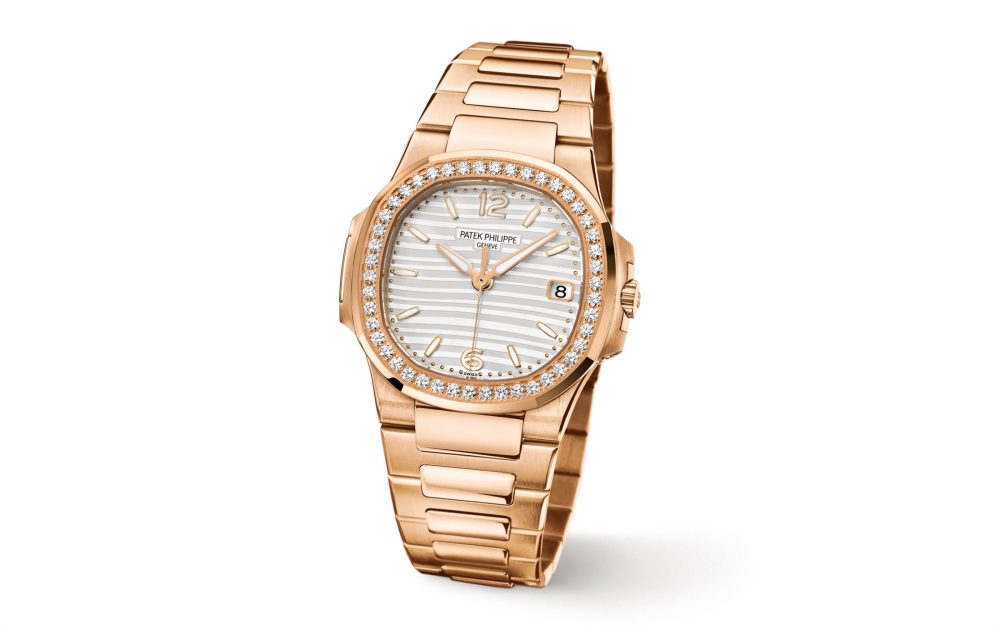 Patek Philippe Nautilus Quartz Diamond Ladies Watch, 18k Rose Gold, 32mm, Ref# 7010/1R-011