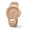 Patek Philippe Nautilus Ladies Automatic Watch, 18k Rose Gold and Diamonds, 35,2mm, Ref# 7118/1200R-010