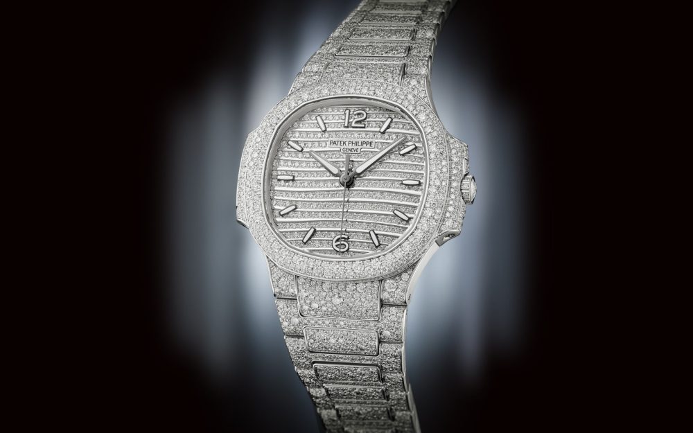 Patek Philippe Nautilus Haute Joaillerie Ladies Automatic Watch, 18K White Gold and Diamonds, 35,2mm, Ref# 7118/1450G-001