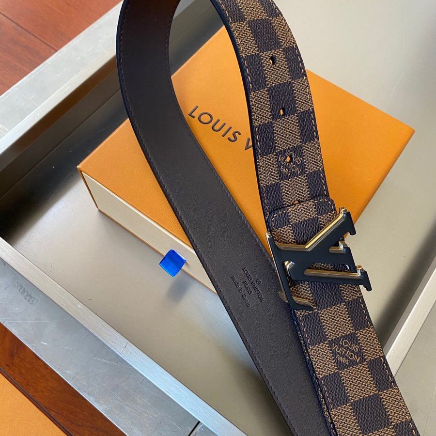 Louis Vuitton Initiales Reversible LV Belt Damier Ebene Canvas with Black Toned Hardware LV Women Belt - Crozus