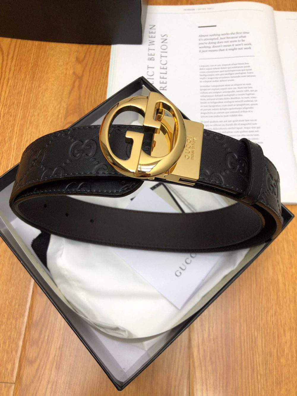 Gucci GG Marmont Reversible Belt Black, Women Belt - Crozus