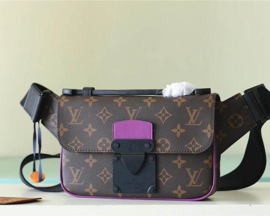 Louis Vuitton S-Lock Sling Monogram Macassar Purple For Men, Men's Bags, Crossbody Bags 8.3in/21cm LV M46245 - Crozus